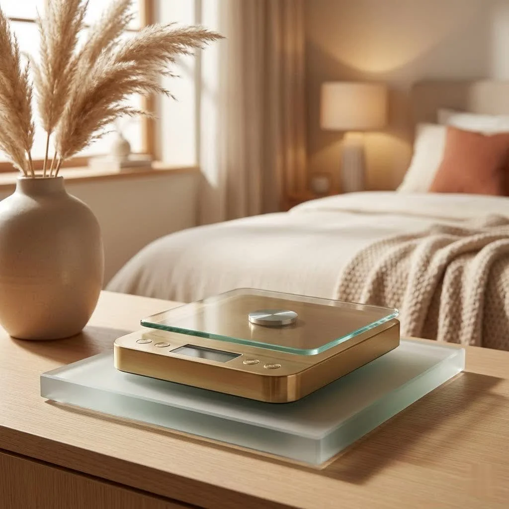 Williams Sonoma kitchen scale on a counter with baking ingredients