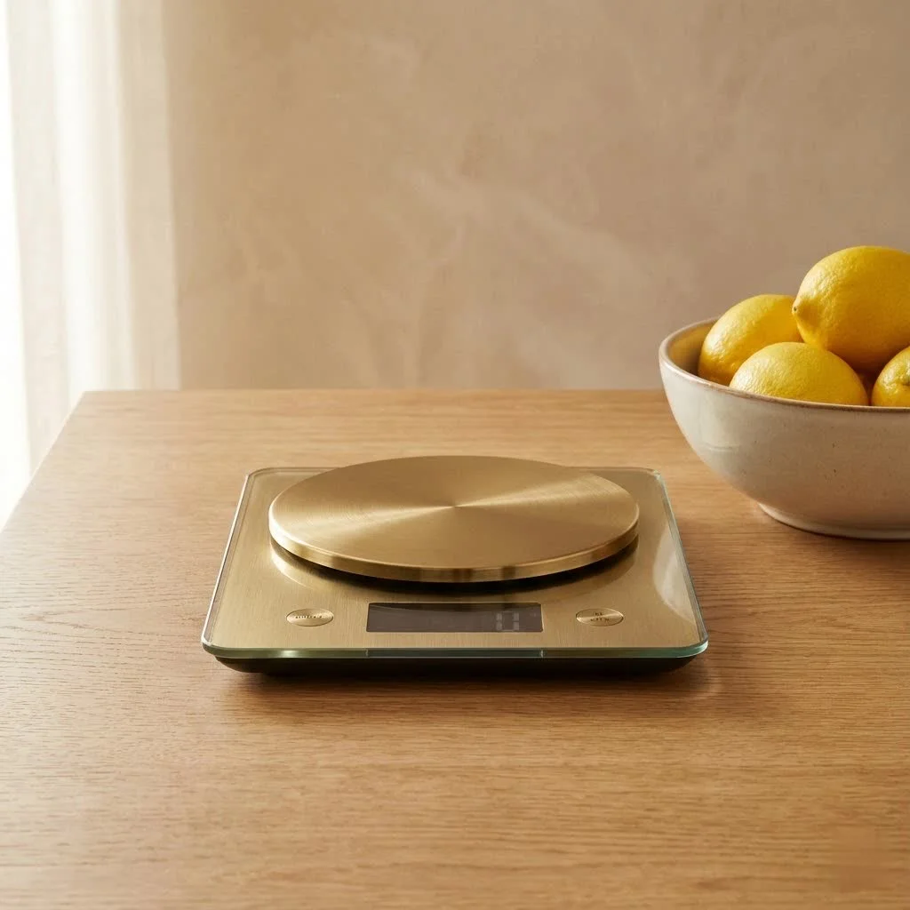 Precision kitchen scale measuring ingredients
